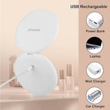 Travel Makeup Mirror With LED Light, Magnifying Mirror With Light Perfect Wife Birthday Gift Ideas, 3.5 Inches 2 Side Compact Mirror Portable For Handbag, Purse, Pocket