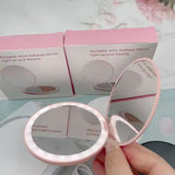 Travel Makeup Mirror With LED Light, Magnifying Mirror With Light Perfect Wife Birthday Gift Ideas, 3.5 Inches 2 Side Compact Mirror Portable For Handbag, Purse, Pocket