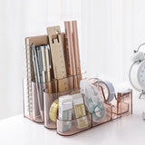 Stationery Storage Box Transparent Desk Shelf