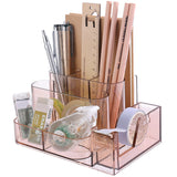 Stationery Storage Box Transparent Desk Shelf